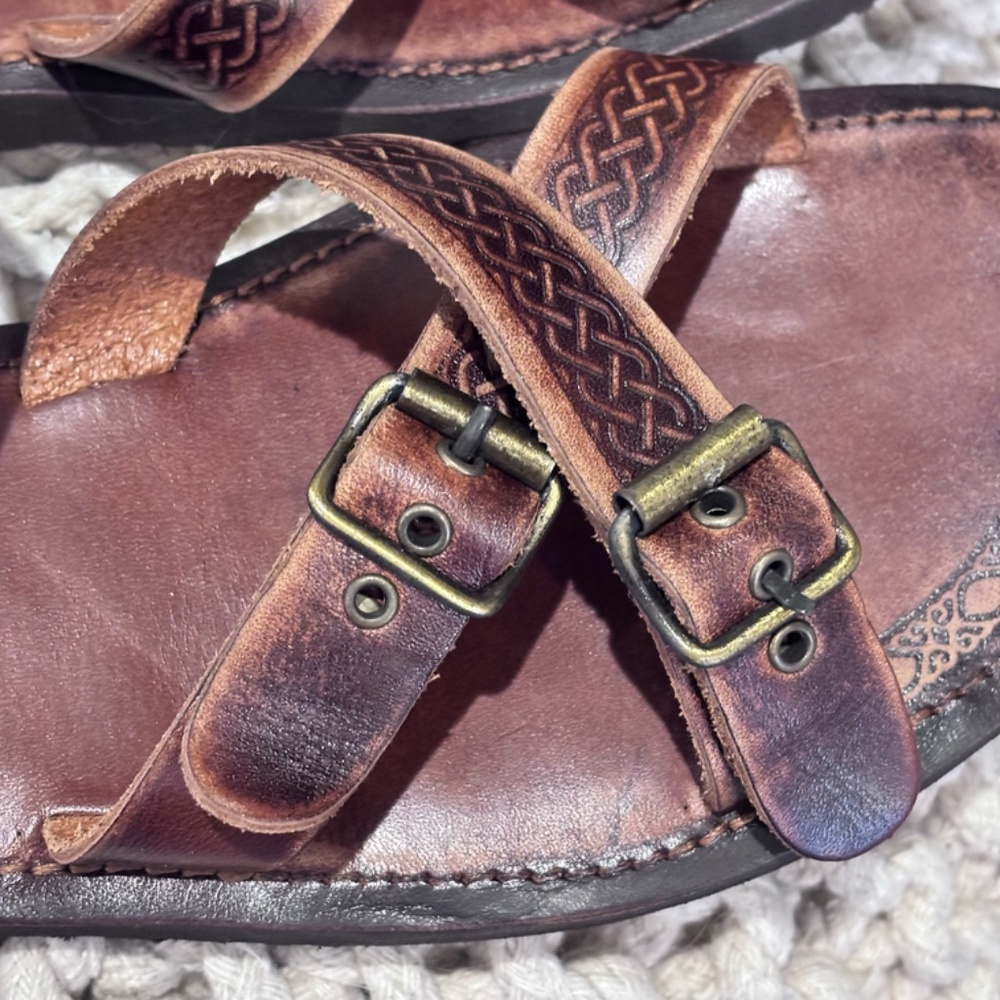 Bosa Bodrum ElYapımı Men's Handmade Leather SZ 45 (11-11.5 US) Brown Sandals EUC - Picture 10 of 16